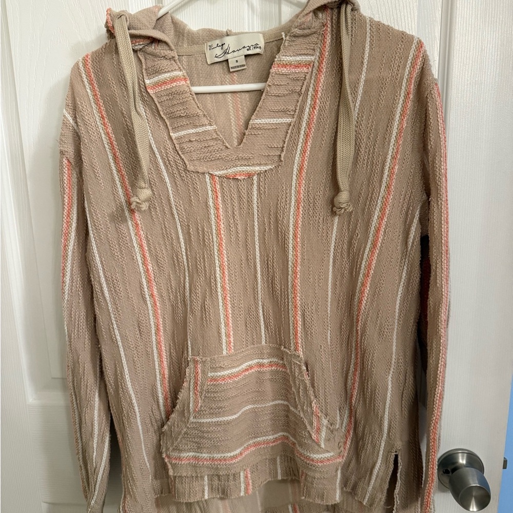 Vintage Havana Beige and Pink Knit V neck size small